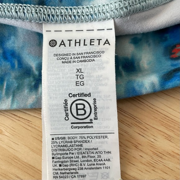Athleta Salutation Stash pocket leggings tights opaline floral blue 47285 - Picture 10 of 12